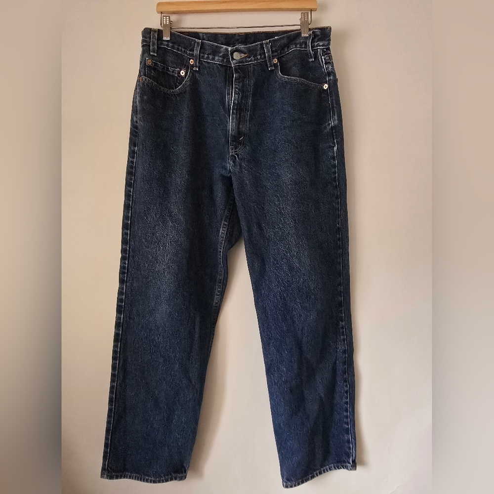 VINTAGE 1994 MENS LEVI'S 550 DARK WASH RELAXED DENIM JEANS 36 X 30